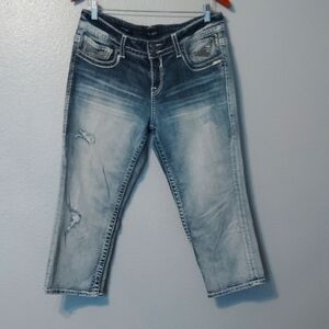 Vigoss The Chelsea Capri Size 13/14 Distressed Sequined